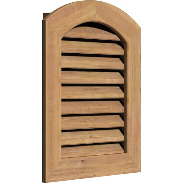 Arch Top Gable Vent Functional, Western Red Cedar Gable Vent W/ 1 X 4 Flat Trim Frame, 12W X 24H